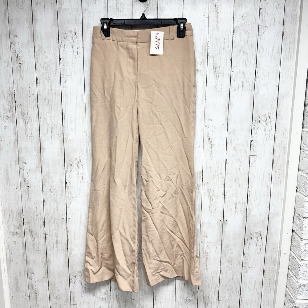 Chloe Wide Leg Trousers Women Size 36 Beige Buvard France 4SPA20-4S061 Tailored